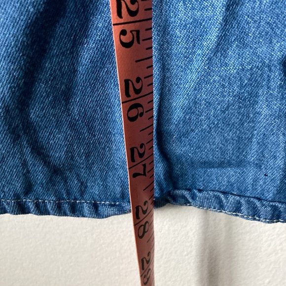 men’s 100 cotton Denim Button Down Small 20.5” - Picture 5 of 6